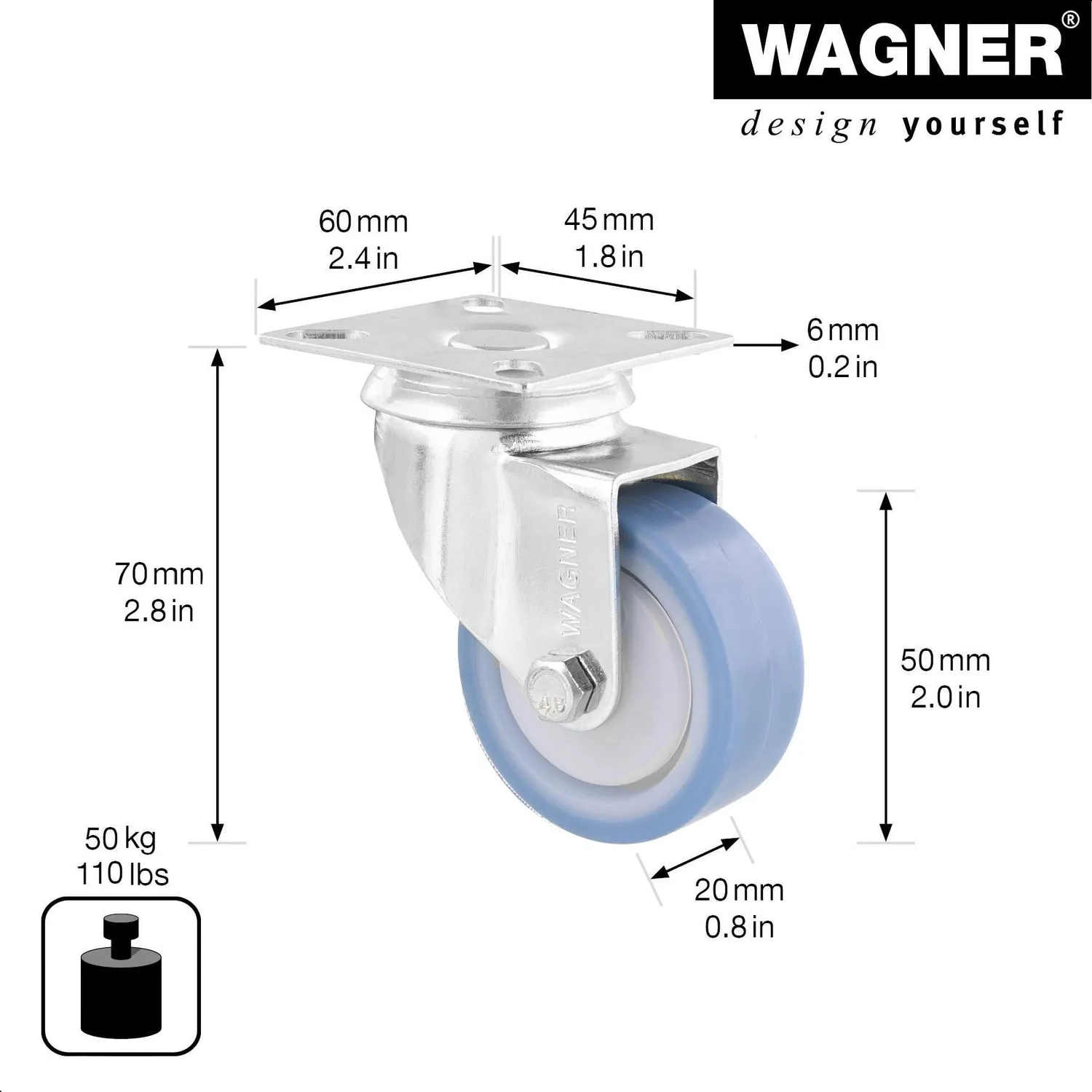 Wagner 03175101 Deluxe RO 1751 rotella 50 mm 1 pz morbida