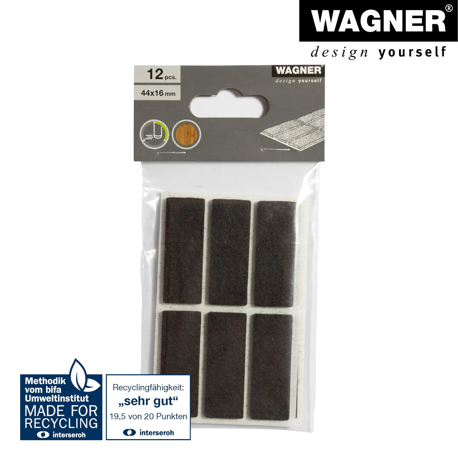 Wagner EH 1745 feltrini adesivi marroni 12 pezzi sottili