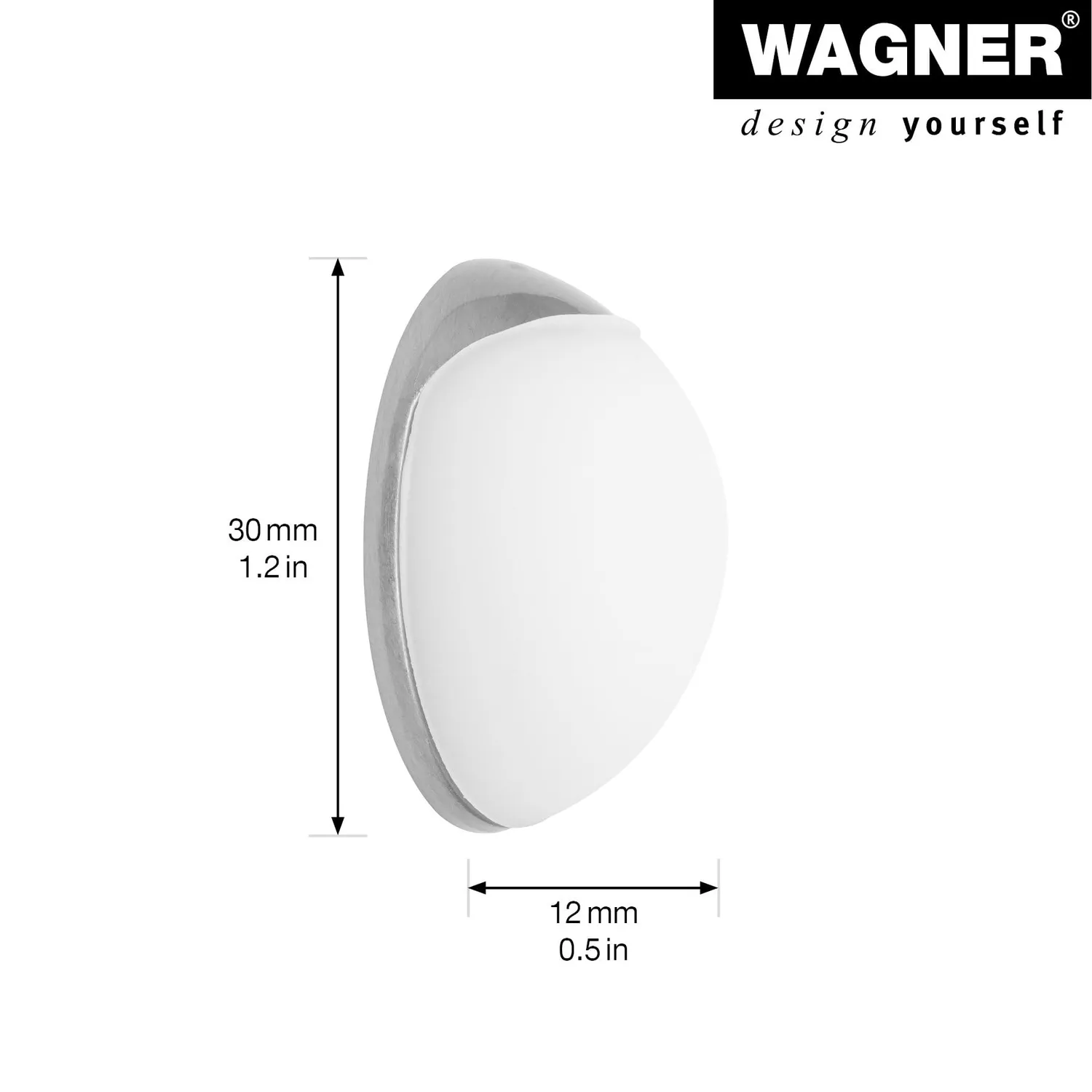 Wagner 15512311 fermaporta a parete bianco Ø30 mm effetto inox