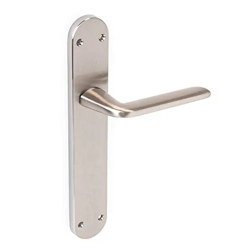 Emuca Maniglie Porta Interna Placca 43x250 Nickel Coppia