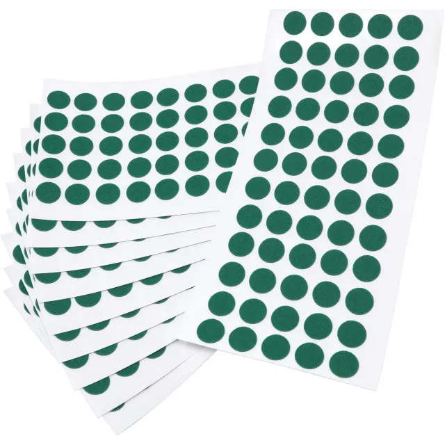 Adsamm feltrini autoadesivi rotondi 14 mm verde 600 pezzi ultrasottili