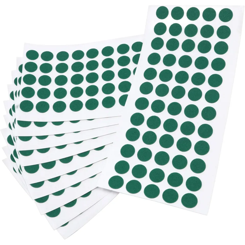 Adsamm feltrini autoadesivi rotondi 14 mm verde 600 pezzi ultrasottili