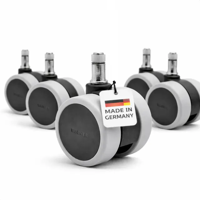 Wagner 02007661 ruote sedia ufficio morbide set 5 pezzi