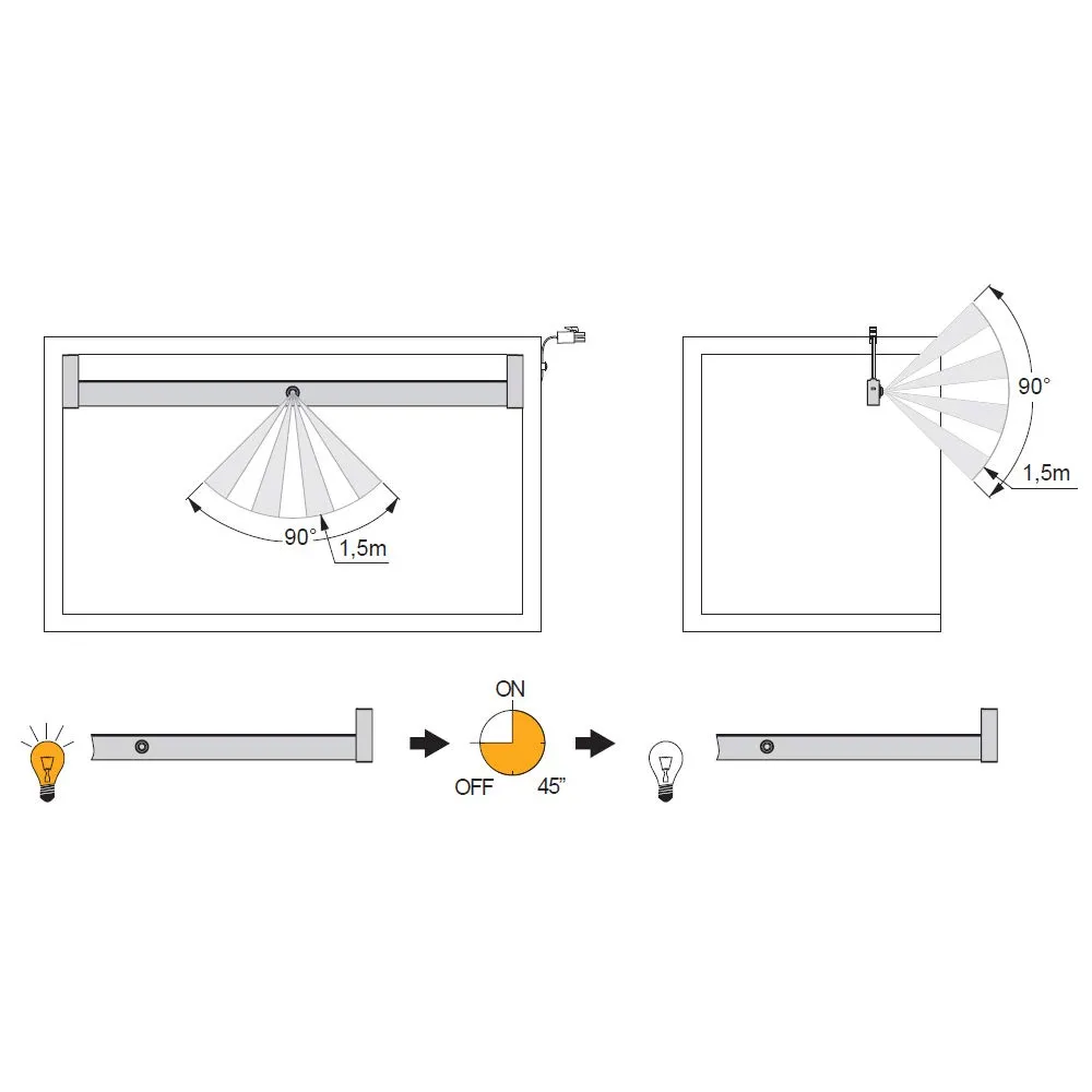 Emuca Asta Appendiabiti LED 708-858 mm Alluminio Sensore