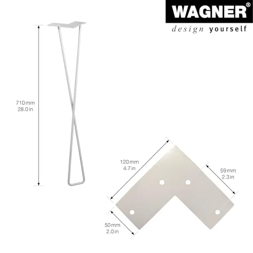 Wagner Hairpin ST 8376 gamba tavolo grigio chiaro 71 cm 1 pz