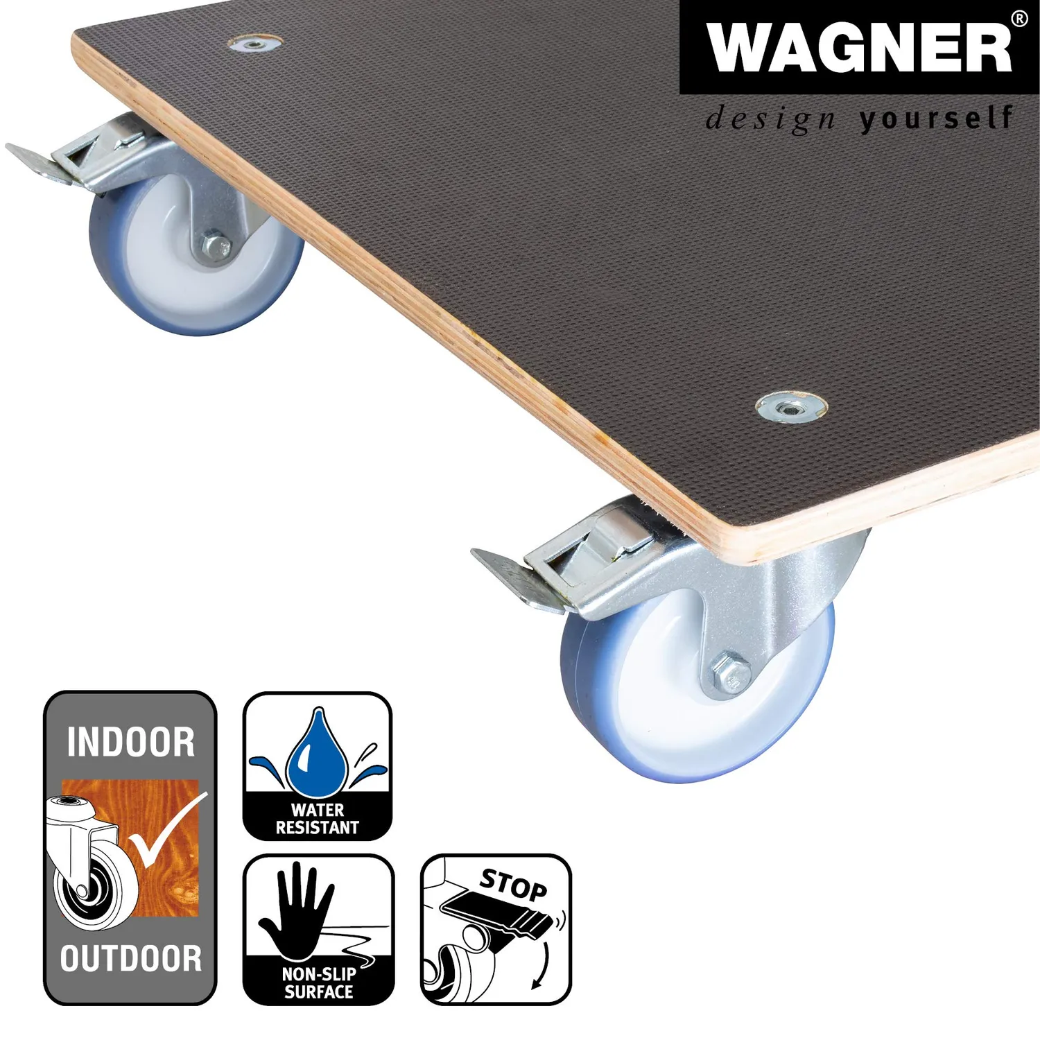 Wagner MaxiGrip 20135801 carrello per piante 58x58 cm legno