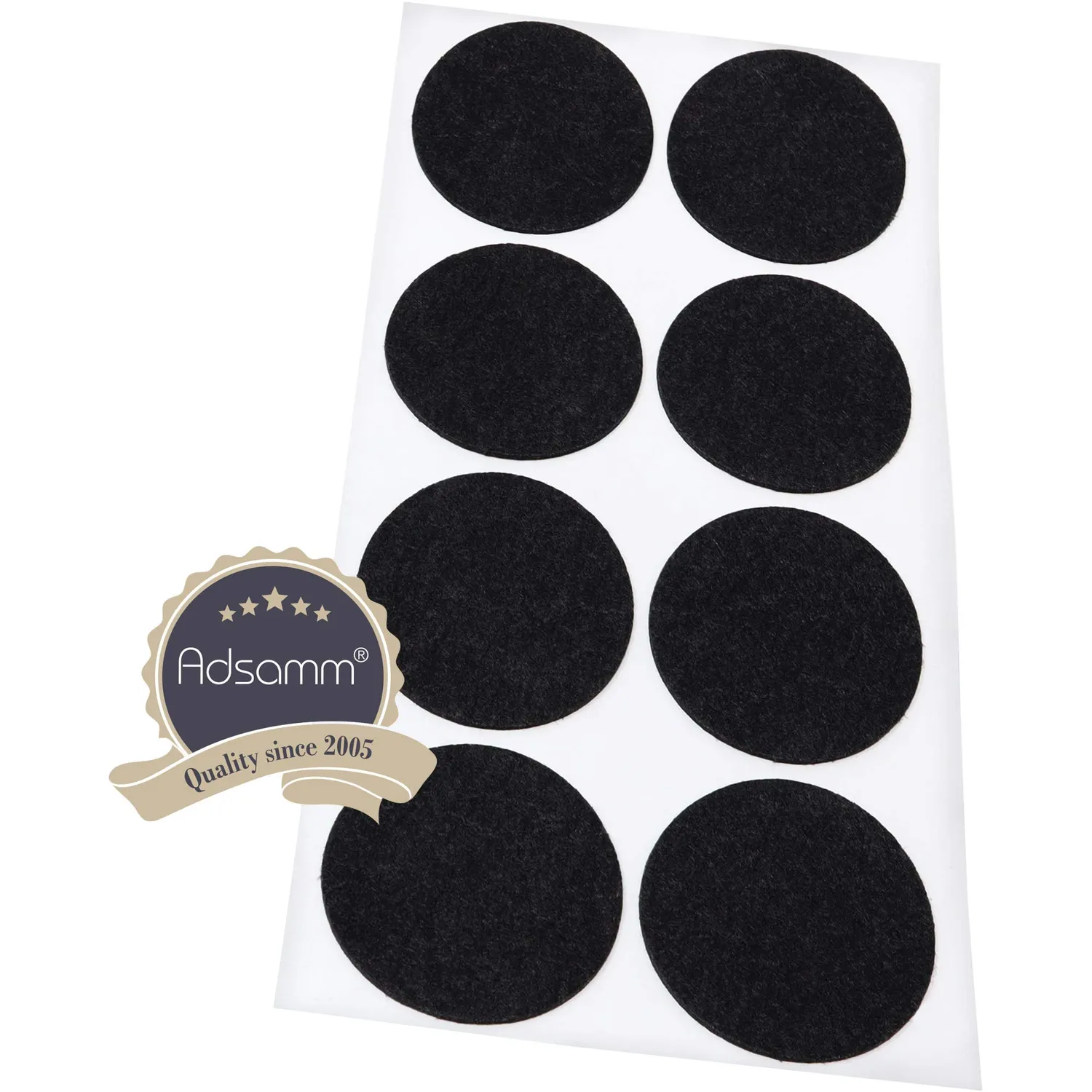 Adsamm feltrini ultrasottili ø 50 mm neri 8 pezzi 1,5 mm