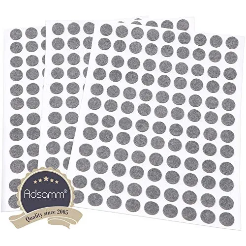 Adsamm feltrini autoadesivi Ø 10 mm grigi 324 pezzi ultrasottili