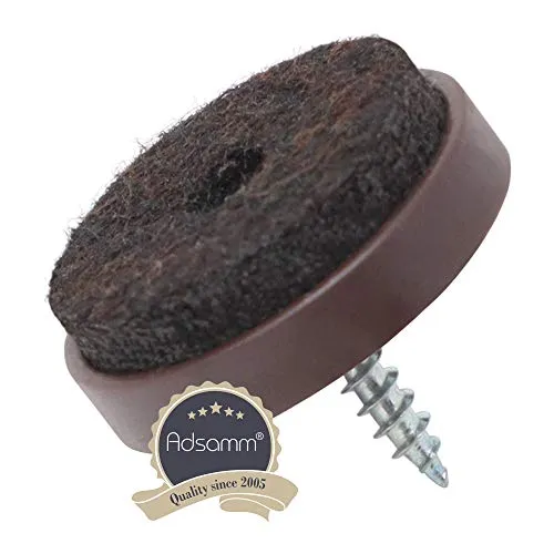 Adsamm feltrini vite Ø28 mm marroni 100 pezzi feltro