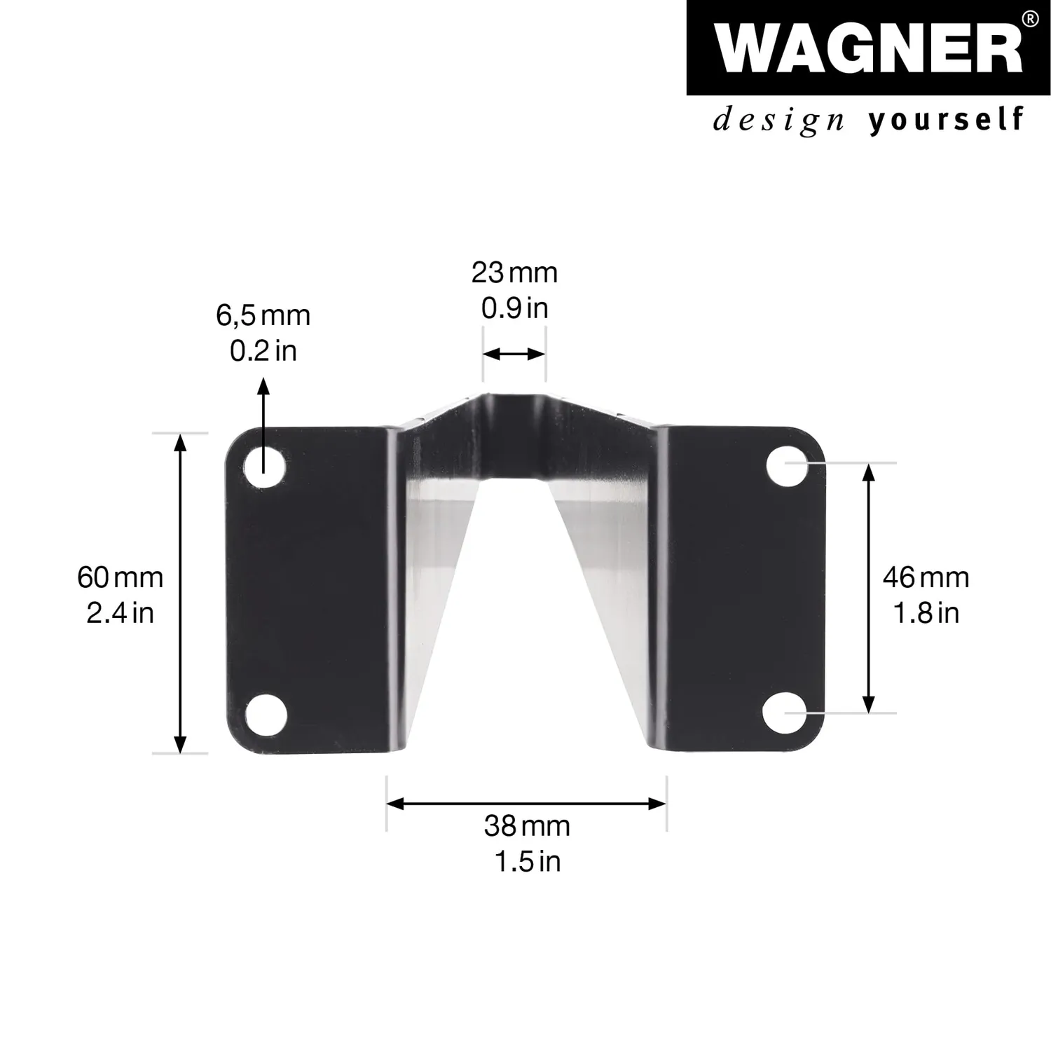 Wagner V-Style 12064001 gamba tavolo nera 400 mm