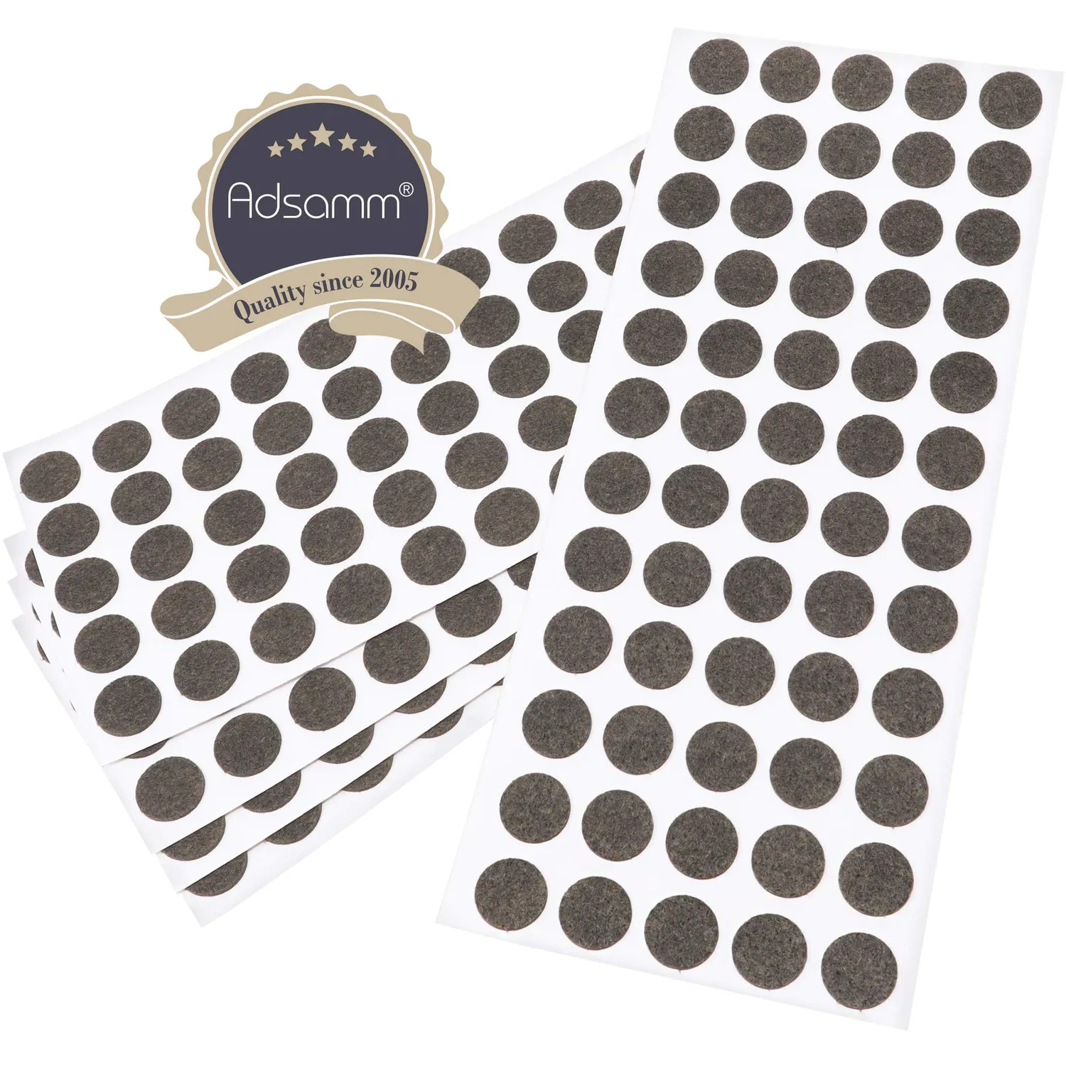 Adsamm ø 14 mm feltrini autoadesivi marrone 300 pezzi ultrasottili