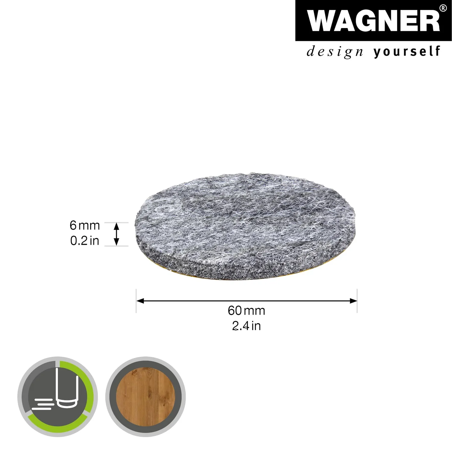 Wagner EH 1260 feltrini grigi 4 pezzi Big Pads resistenti