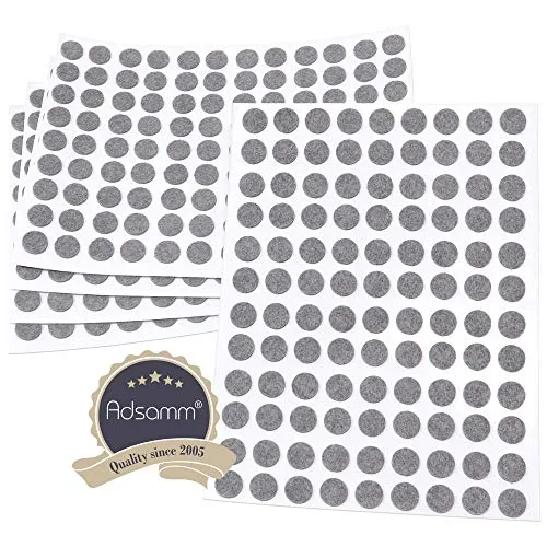 Adsamm feltrini autoadesivi rotondi 10 mm grigio 540 pezzi sottili