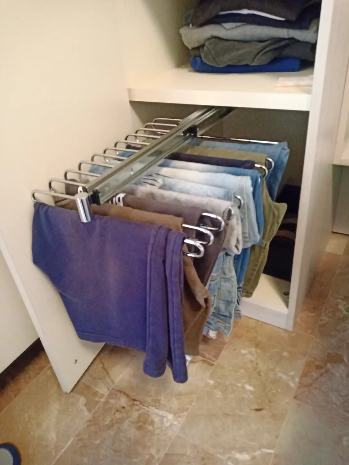 Emuca porta pantaloni estraibile 11 aste pietra
