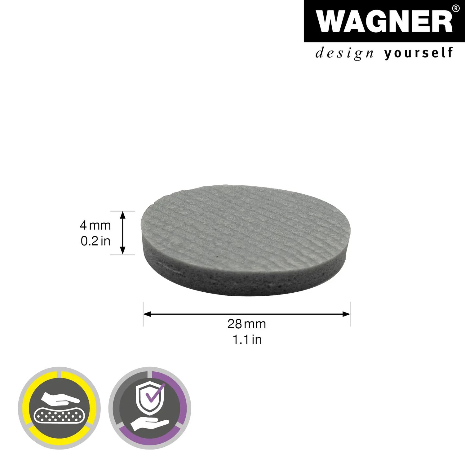Wagner 16032899 Soft Pads EVA Mix 28mm 12 Pezzi Grigi
