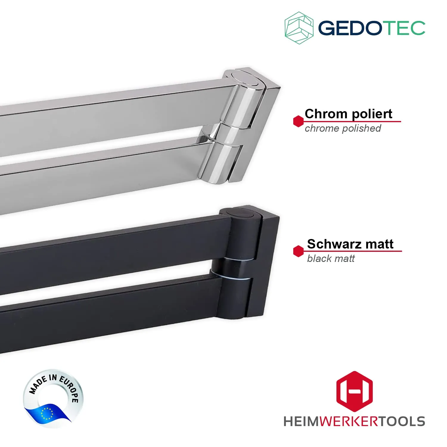 Gedotec Ocean portasciugamani doppio 400 mm cromo lucido
