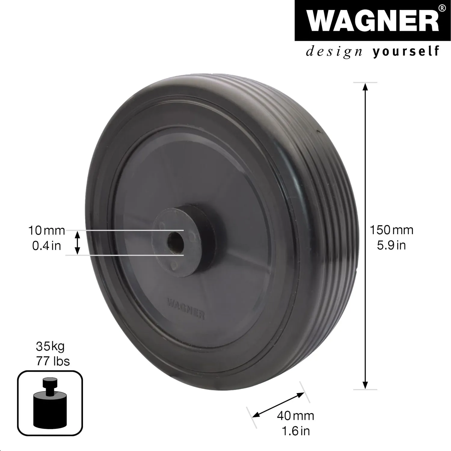 WAGNER RO 7150 Ruota Disco 150x40mm Foro 10mm 35 kg 1 pz