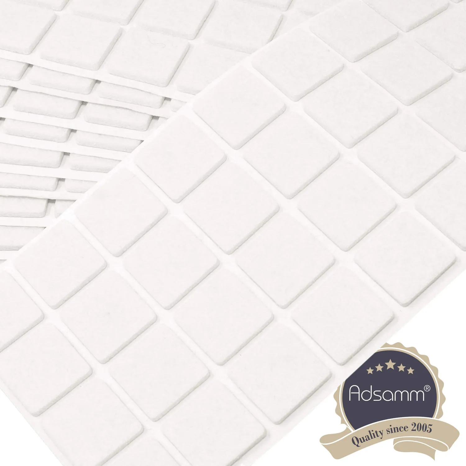 Adsamm Feltrini autoadesivi bianchi 25x25 mm 800 pezzi feltro
