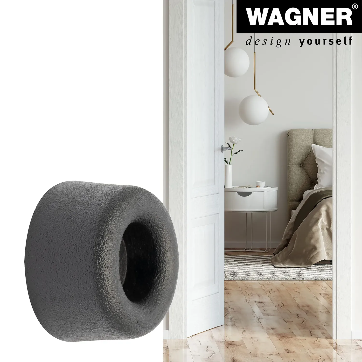 WAGNER VULKANO MINI Ø18x10 fermaporta nero 4 pezzi gomma