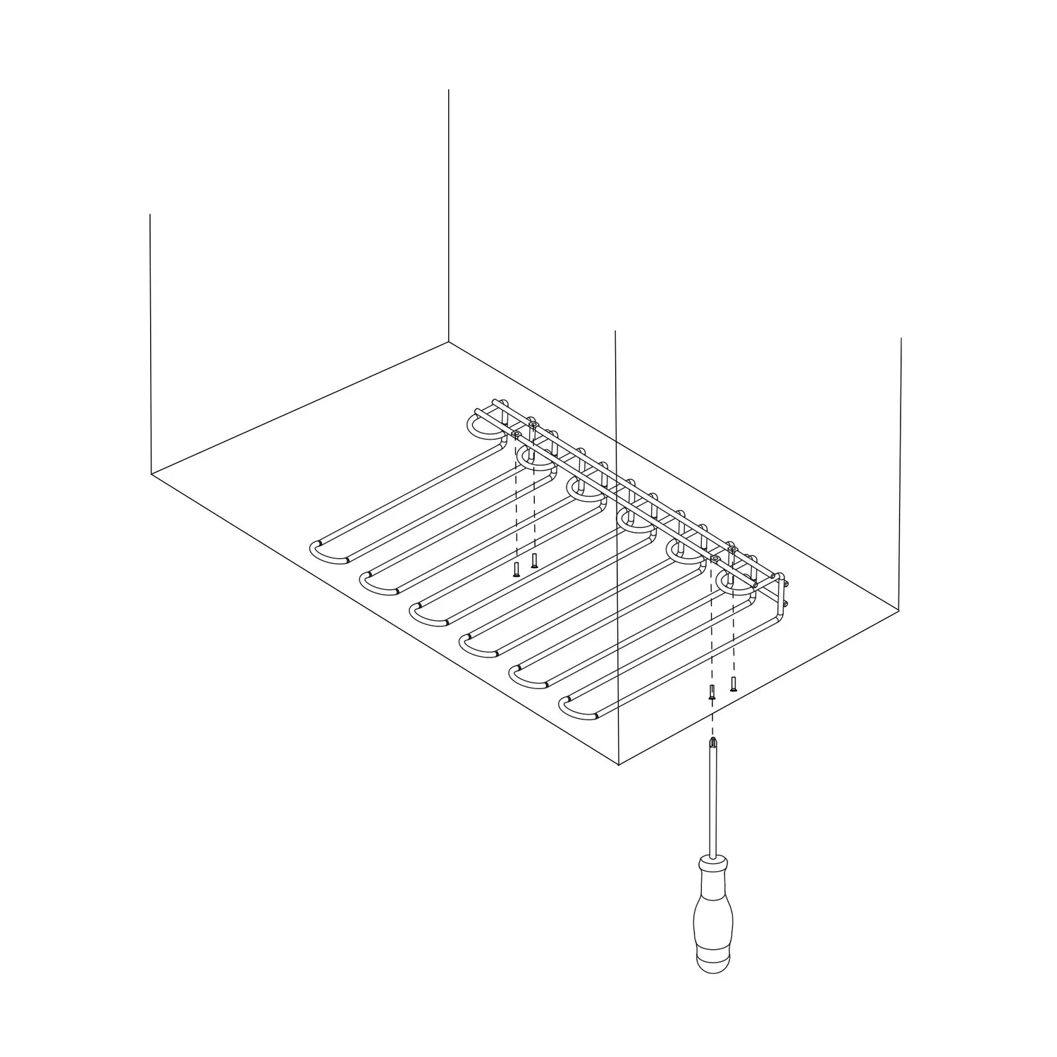 Emuca portabicchieri 5 linee 320 mm acciaio cromato