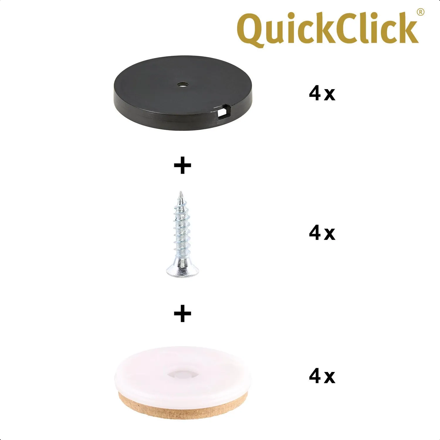 Wagner QuickClick 16782700 feltrini avvitare 4 pezzi Ø50mm