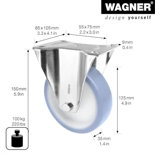 Wagner RO8625 rullo fisso morbido 125 mm 100 kg
