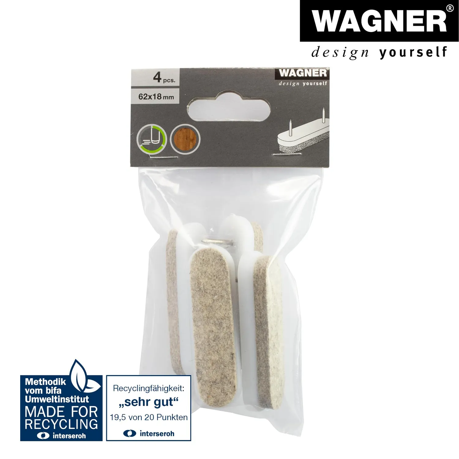 Wagner EH 0862 15086299 pattini feltro da inchiodare 4 pezzi