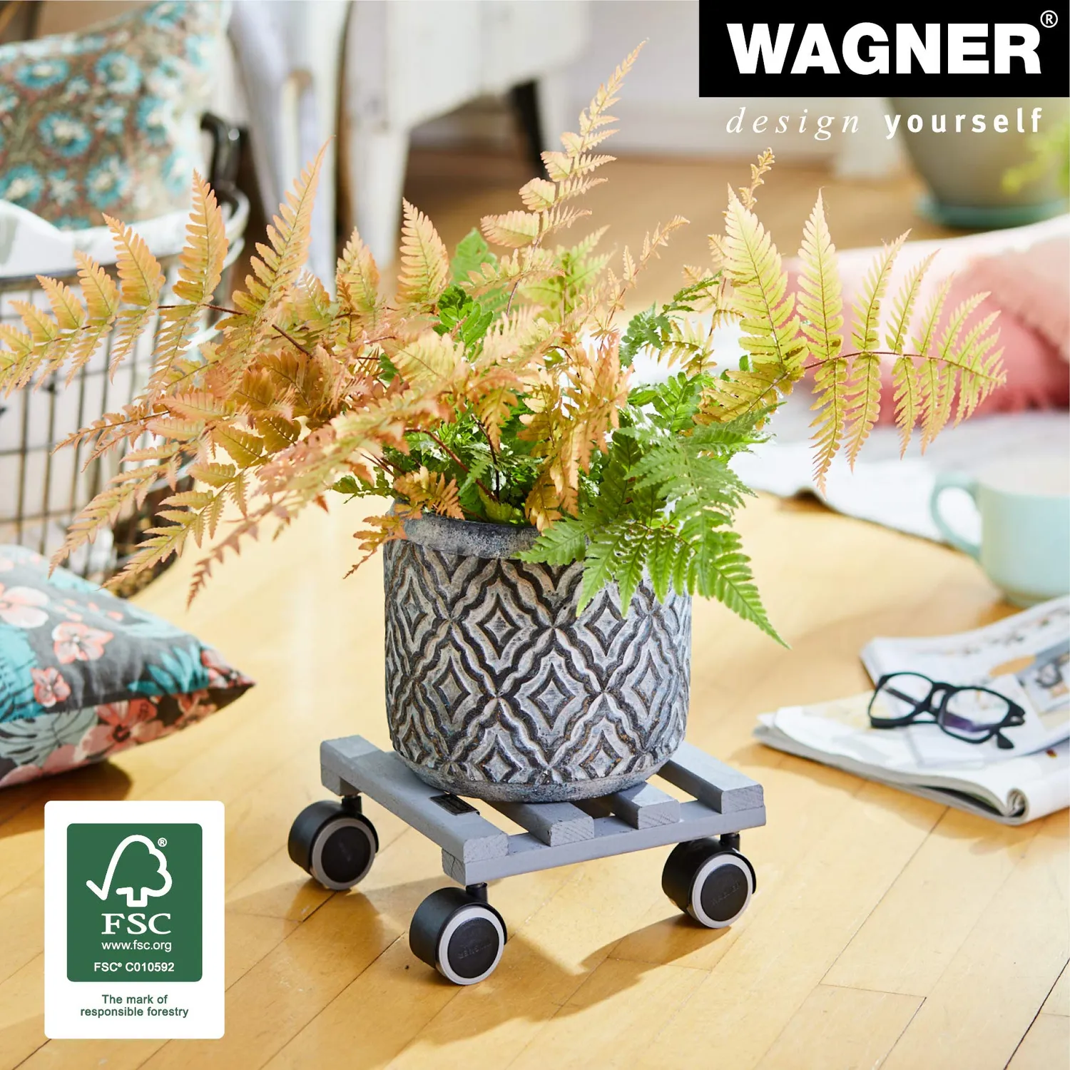 Wagner Creo Carrello per Piante 19x19 cm Grigio 50 kg
