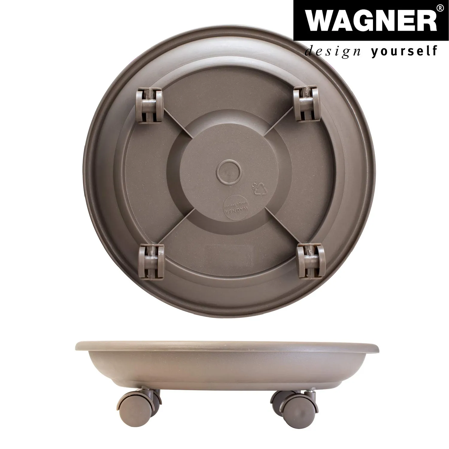 WAGNER Serie K Carrello Piante Ø34 Tortora Portata 50 kg