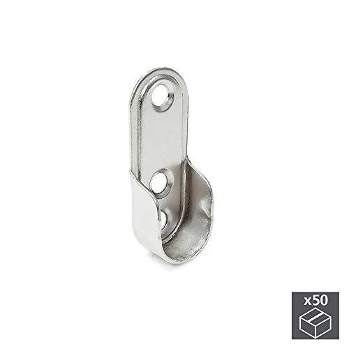 Emuca 7063207 reggitubo laterale nichelato set 50 pezzi