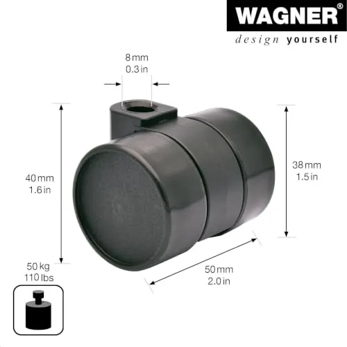 Wagner Design 01020001 RO 0200 rullo mobili 38 mm duro