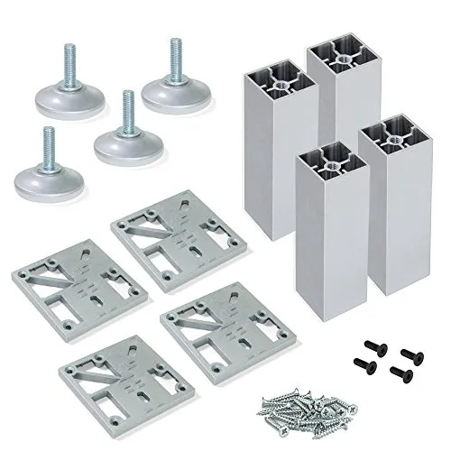 Emuca piedini mobili alluminio 110-120 mm set 4 pezzi