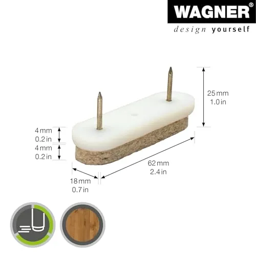 Wagner EH 0862 15086299 pattini feltro da inchiodare 4 pezzi