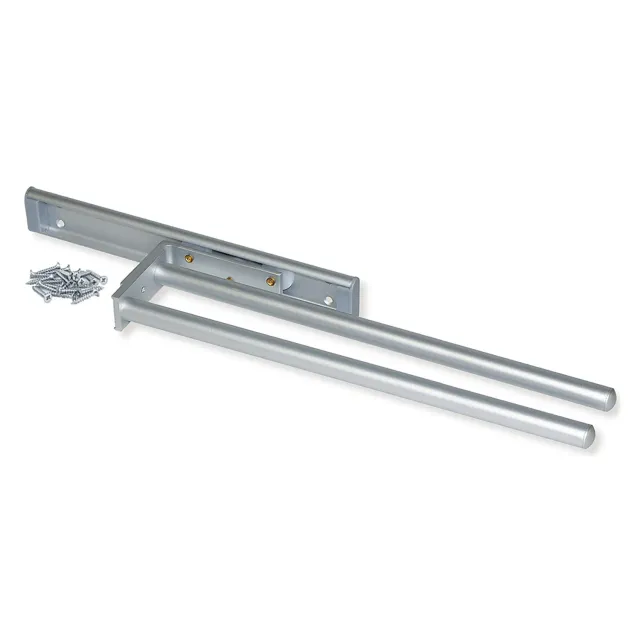 Emuca porta asciugamani estraibile 2 bracci 440 mm grigio