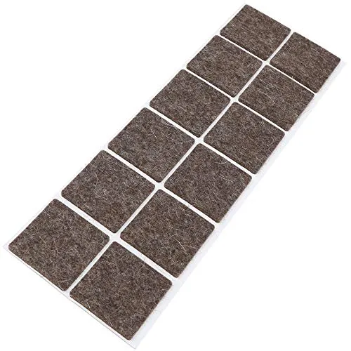 Adsamm feltrini lana 40x40 mm marroni 12 pezzi 3 mm