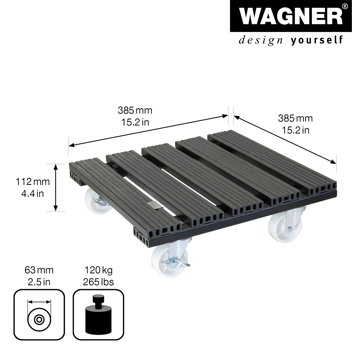 Wagner WPC 20054001 carrello piante 38,5 cm antracite esterno
