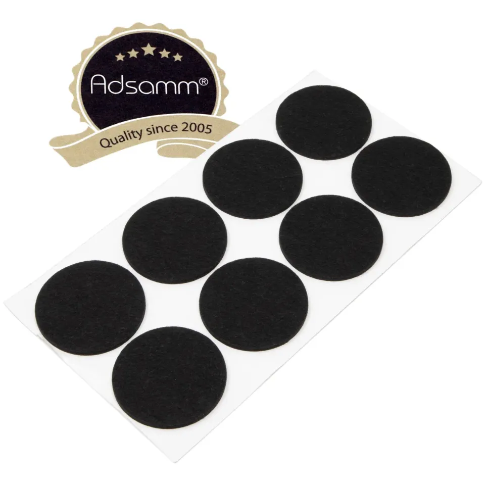Adsamm Feltrini autoadesivi neri 60 mm 8 pezzi
