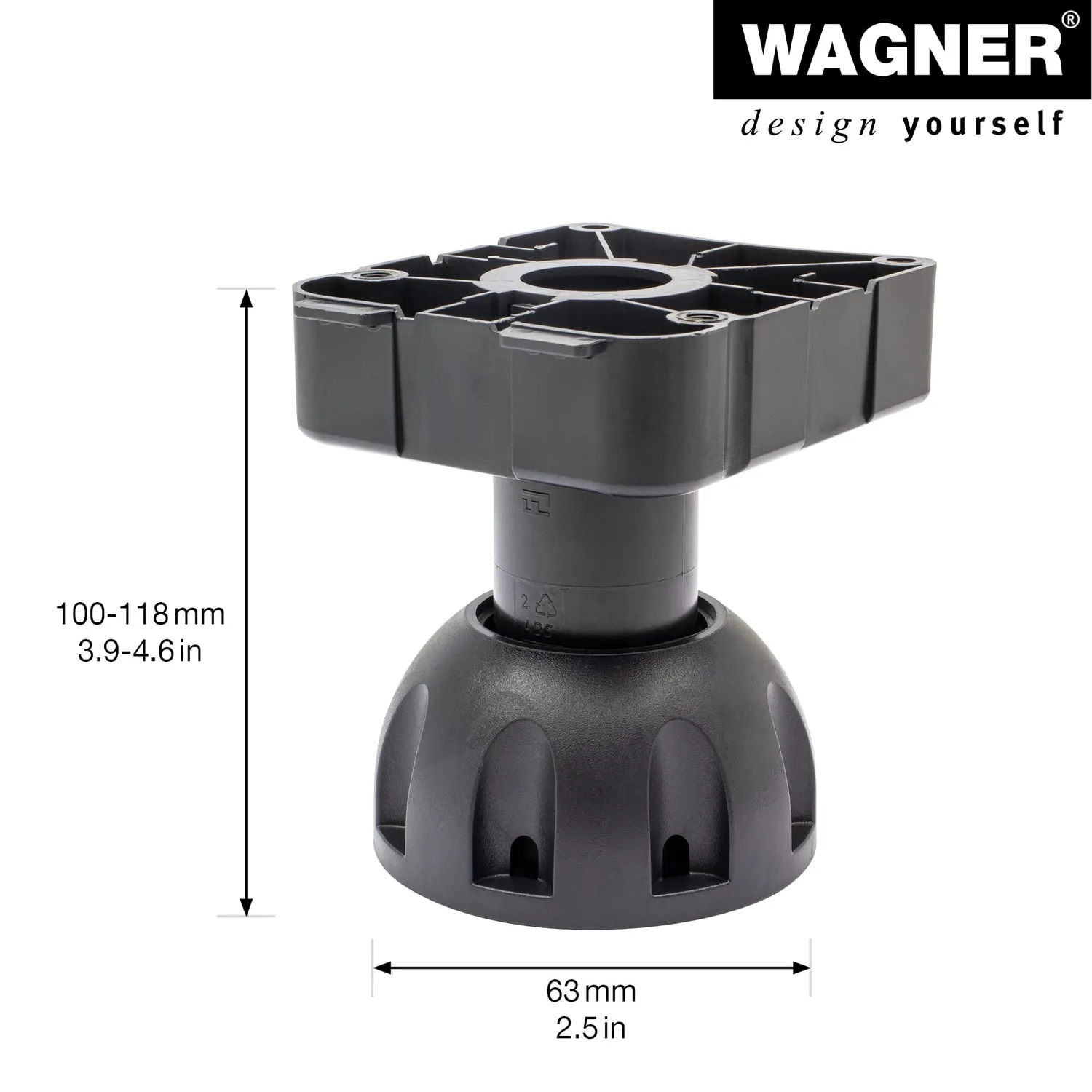 Wagner ST 0392 piedino cucina regolabile 100-118 mm 1 pz