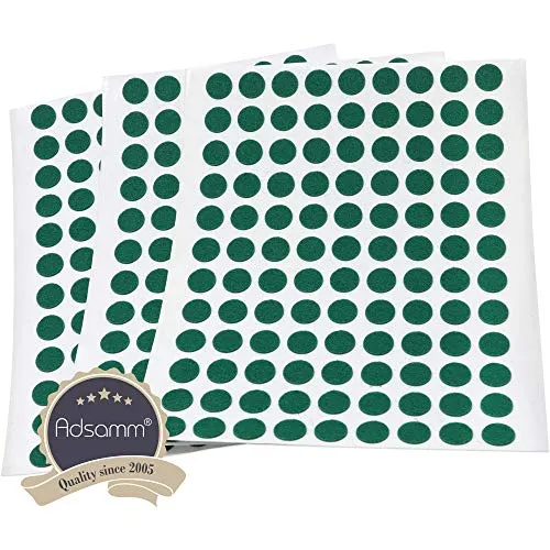Adsamm feltrini autoadesivi rotondi 10 mm verde 324 pezzi ultrasottili