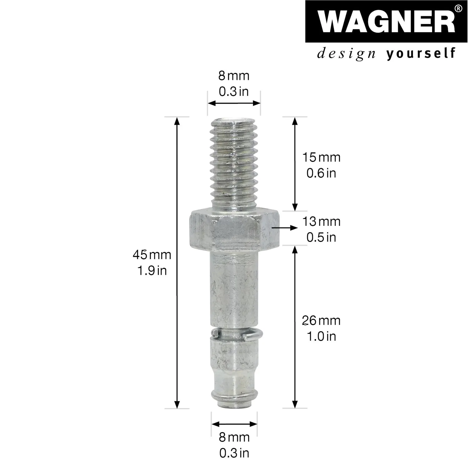 WAGNER RO 0090 viti filettate M8x14 ruote 2 pezzi