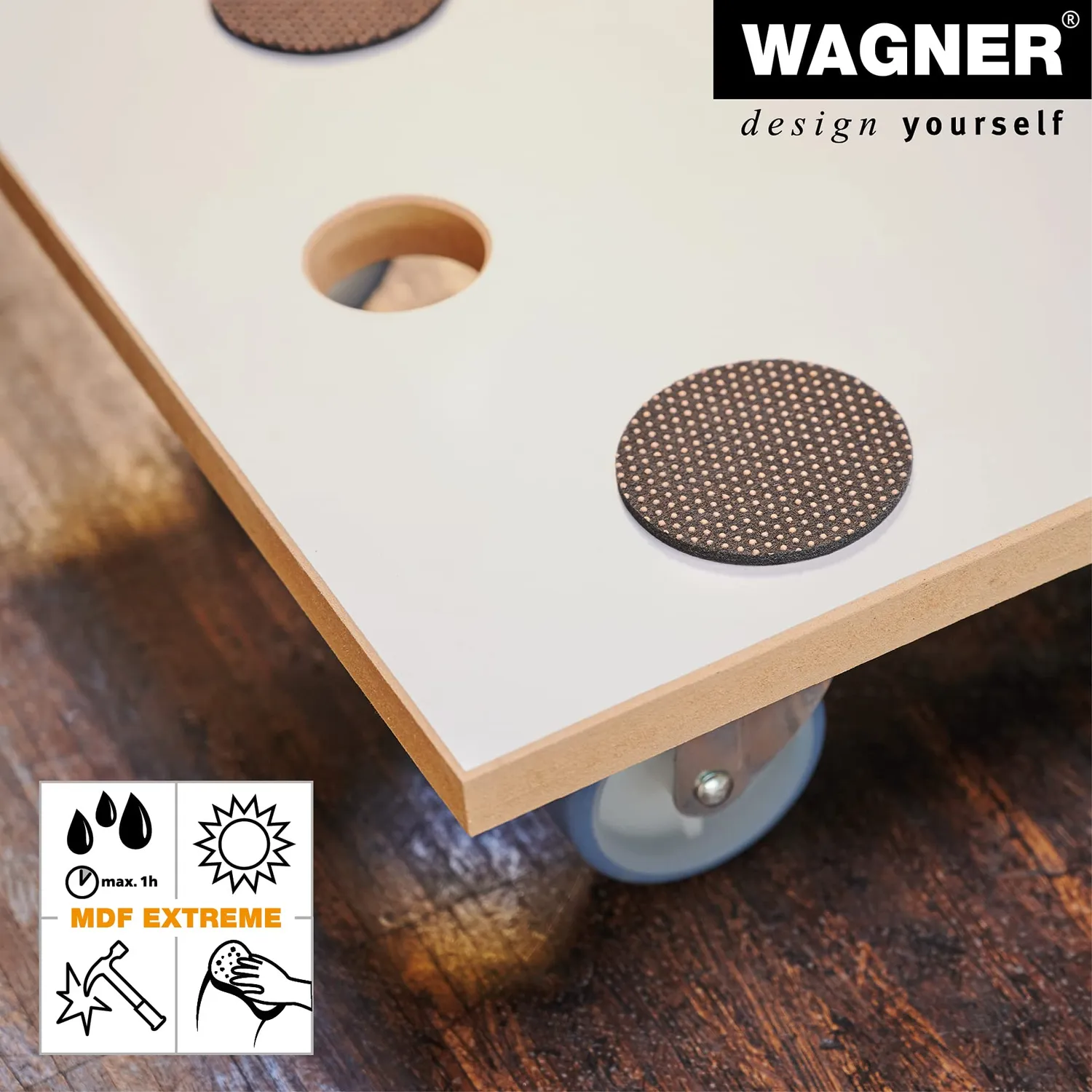 WAGNER MM 1318 Carrello Trasporto 57,5x30 Ruote Morbide