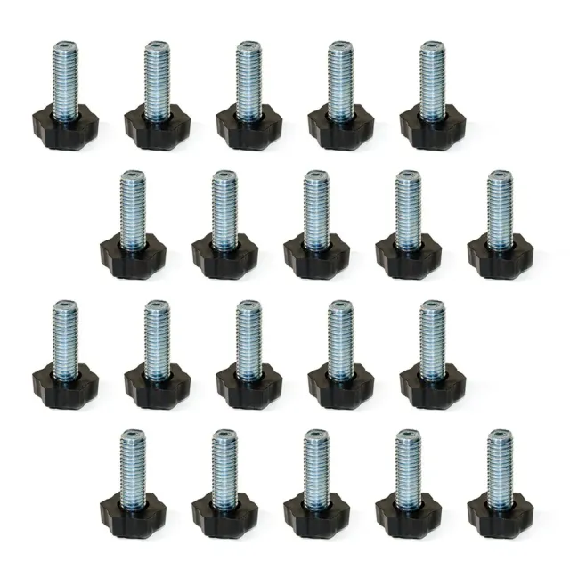 Emuca 2020605 piedino regolabile M8x30 20 pezzi nero