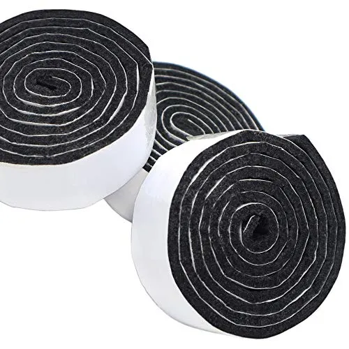 Adsamm rotoli feltro autoadesivo 24x1000 mm neri 3 pezzi 3,5 mm