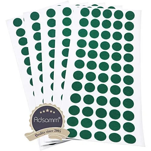 Adsamm feltrini autoadesivi rotondi 14 mm verde 300 pezzi sottili
