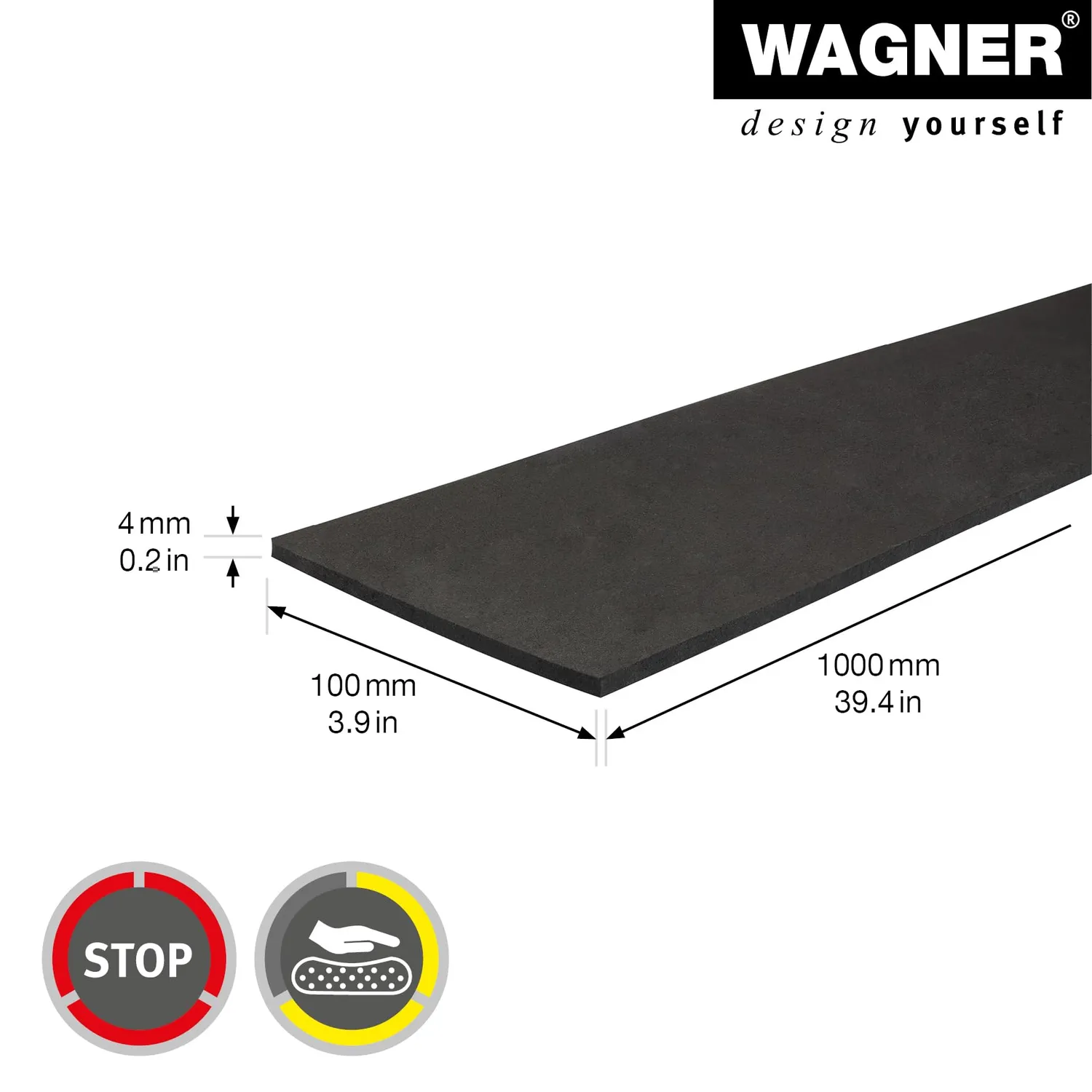 Wagner 15191001 tappetino antivibrazione nero 100x1000 mm
