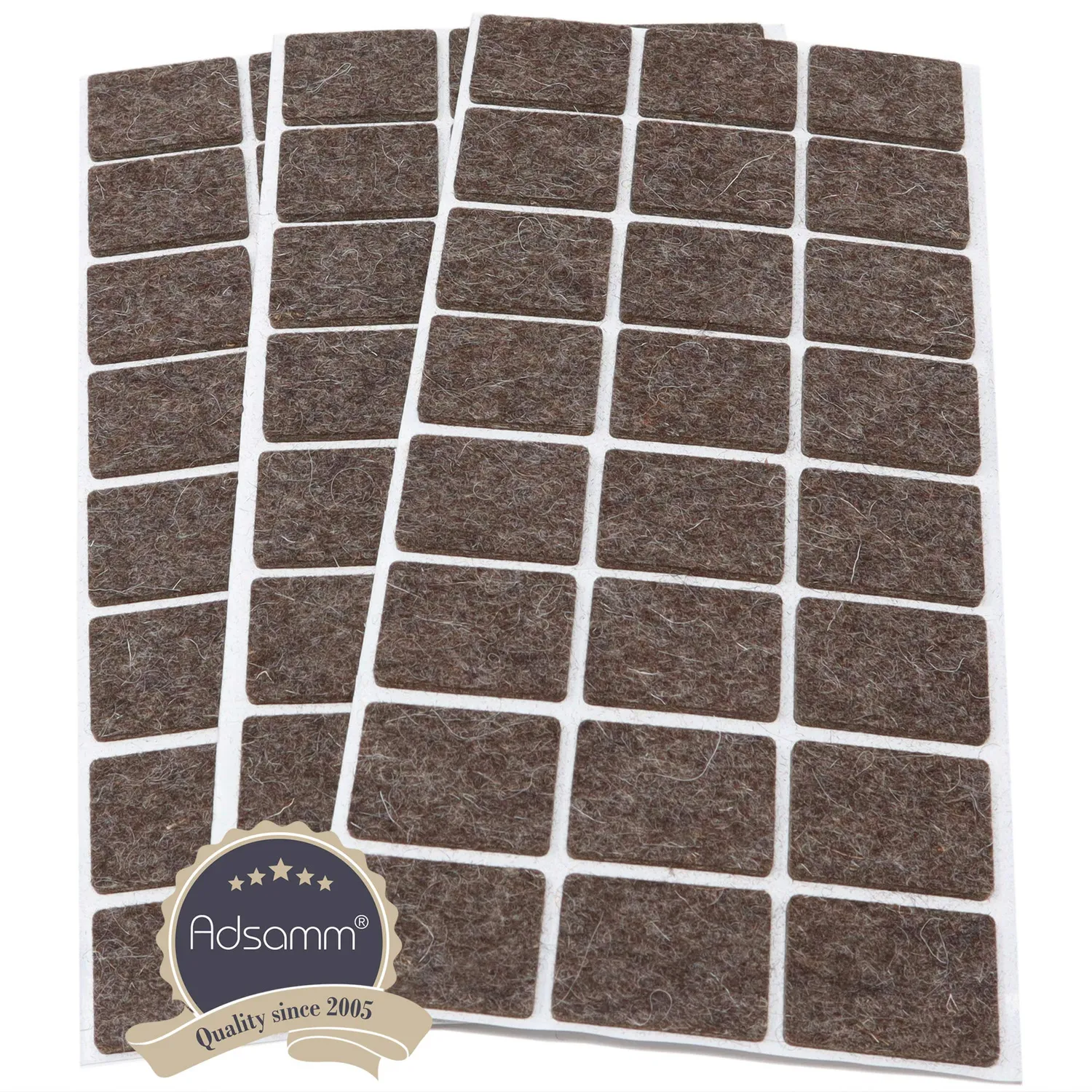 Adsamm Quality 25x35 mm feltrini autoadesivi 72 pezzi marrone lana