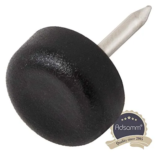 Adsamm PG-N-BL-13-16 Pattini Plastica Ø13 mm Nero 16 pz
