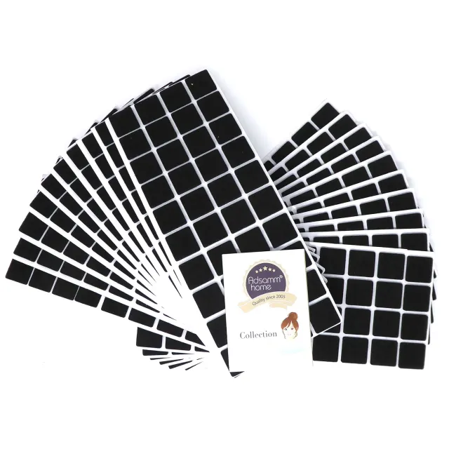 Adsamm Feltrini Autoadesivi 25x25 mm Neri 800 Pezzi Sottili