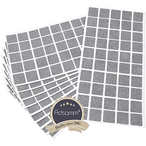 Adsamm ultrasottili feltrini quadrati 20x20 mm grigi 500 pezzi 1,5 mm