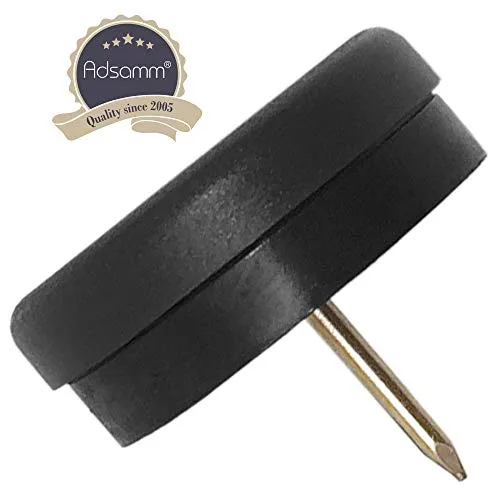 Adsamm Pattini con chiodo tondi 30 mm neri 4 pezzi ammortizzati
